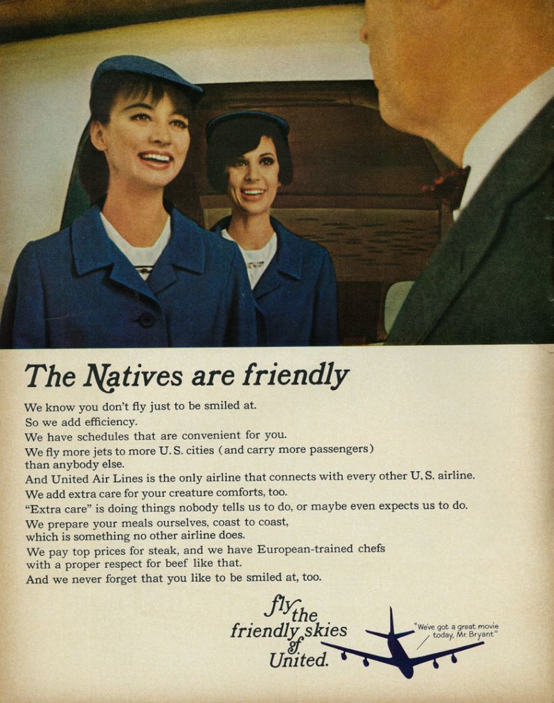 United travel ad in 1965