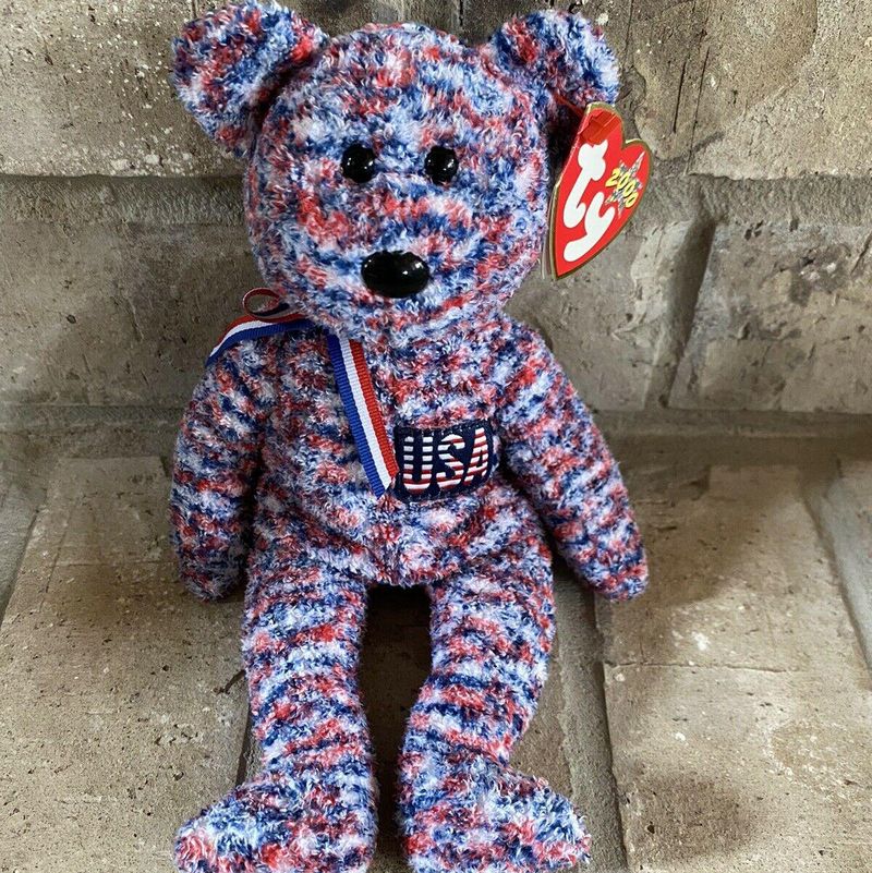 Ty Beanie Buddy Libearty Liberty Bear 3rd Generation USA Flag Patch 2000 for sale online