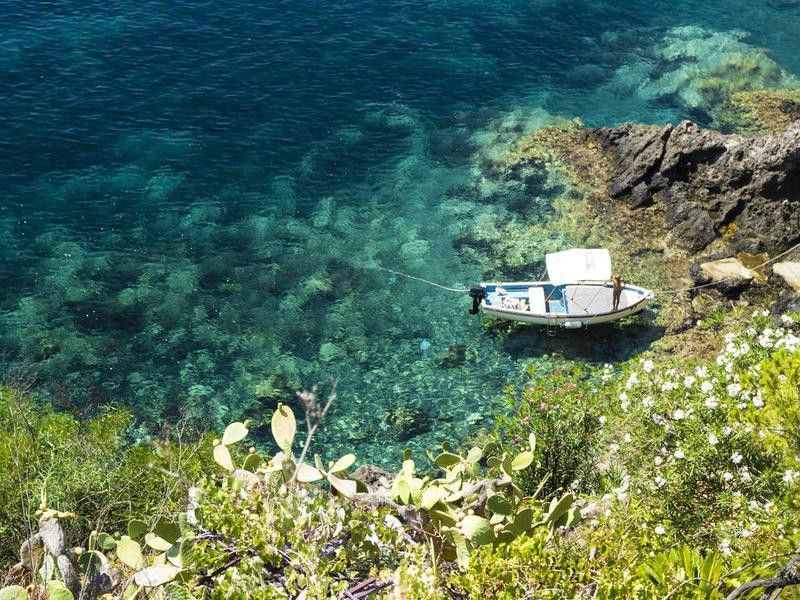 Ustica Island at Tyrrhenian Sea located near Palermo