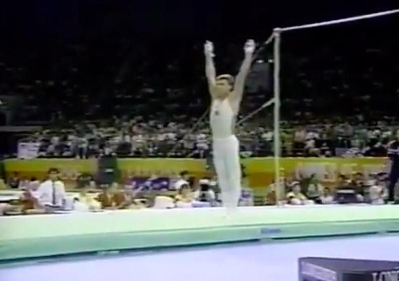 Valeri Liukin competes in 1988 Seoul Olympics