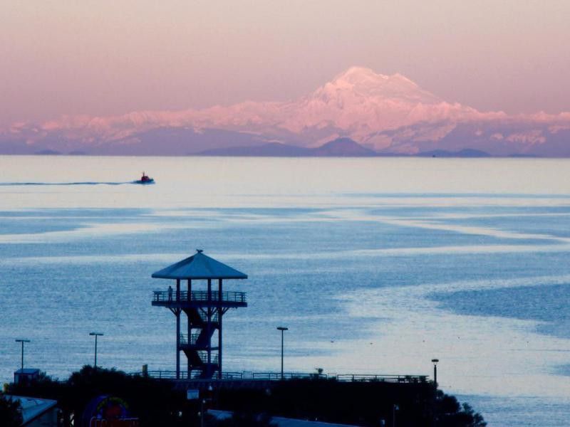 View From Port Angeles To Snowcapped Mt Baker