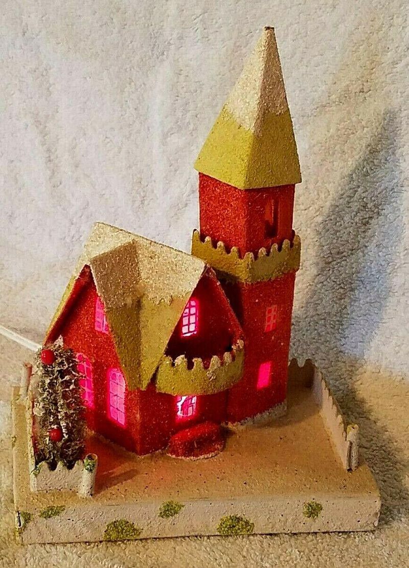 Vintage Cardboard Christmas Castle