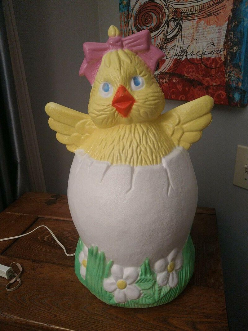 Vintage Easter Chick in Egg Blow Mold