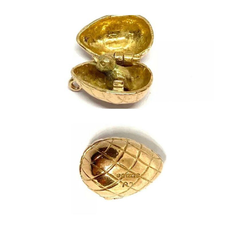 Vintage Gold Easter Egg Charm
