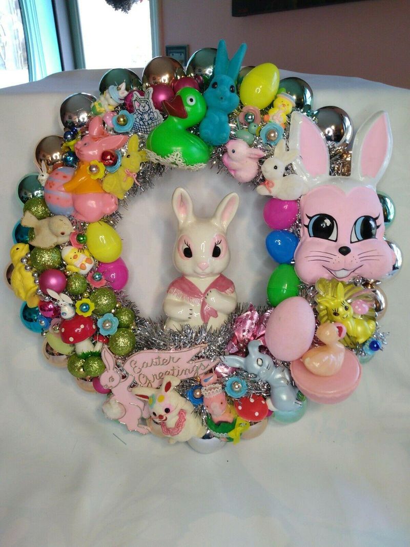 Vintage Handmade Easter Wreath