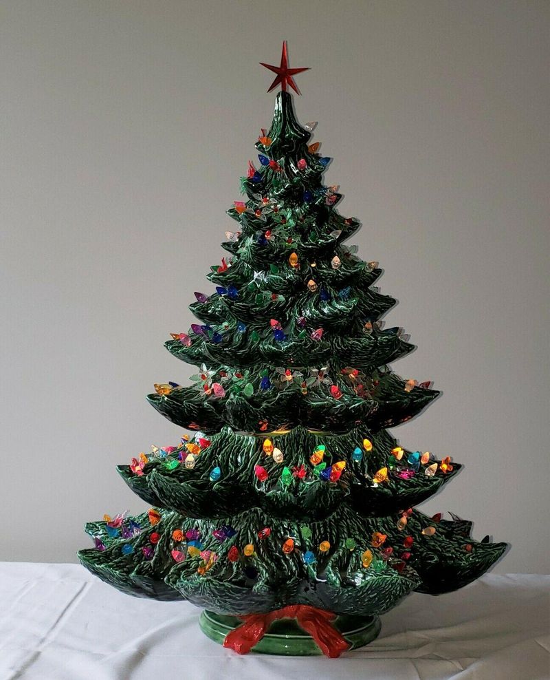 Vintage lighted ceramic Christmas tree