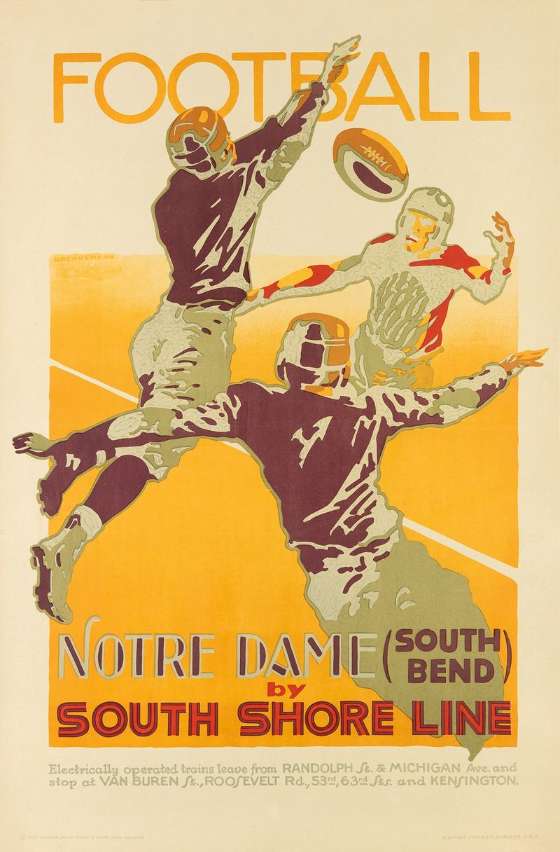 Vintage Notre Dame football poster