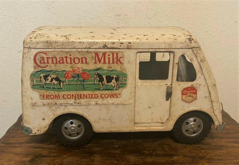 Vintage Tonka Toys Metal Pressed Steel Carnation Milk Truck Van