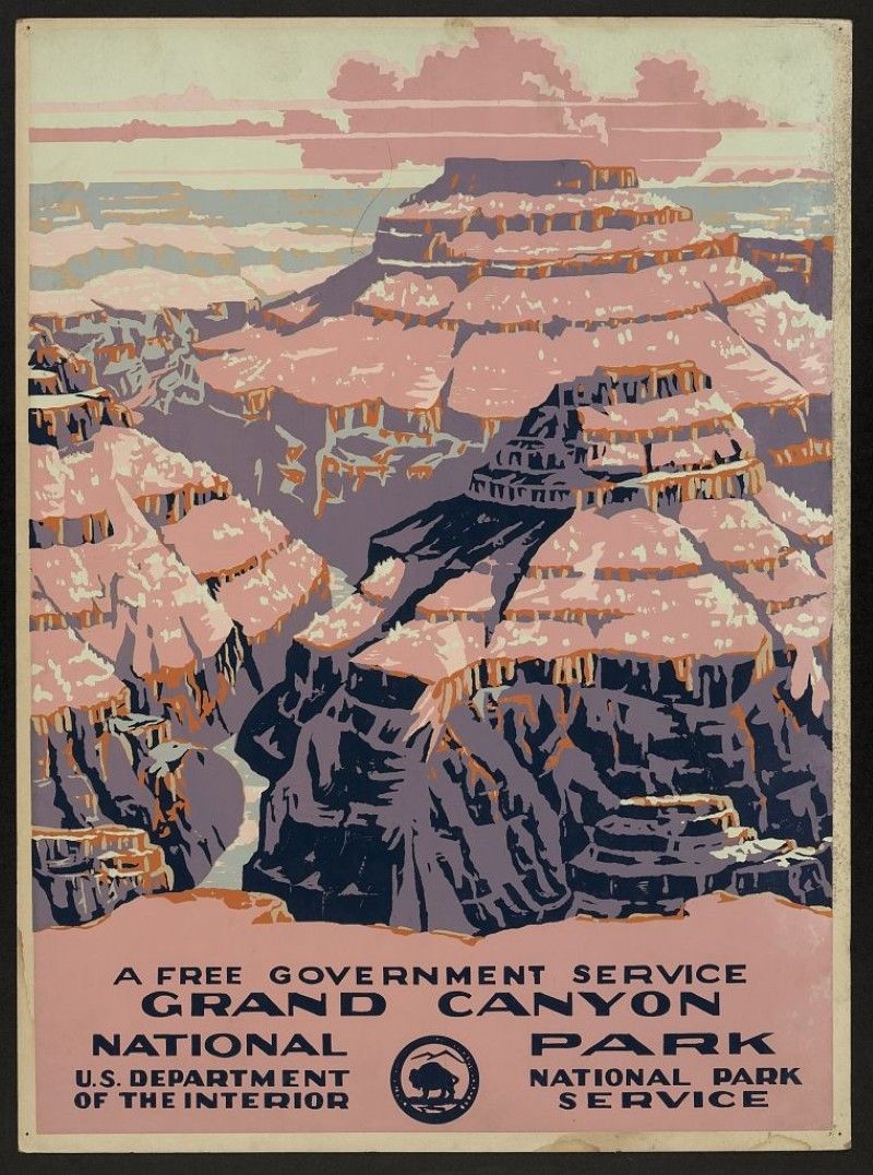 Vintage travel poster for the Grand Canyon