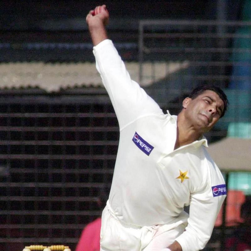 Waqar Younis delivers a ball