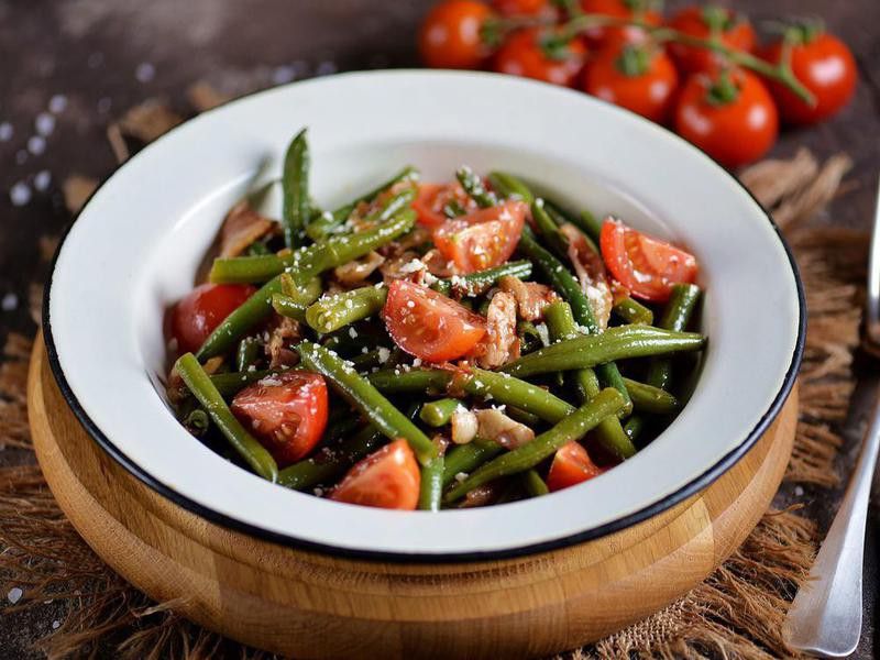Warm salad of green beans