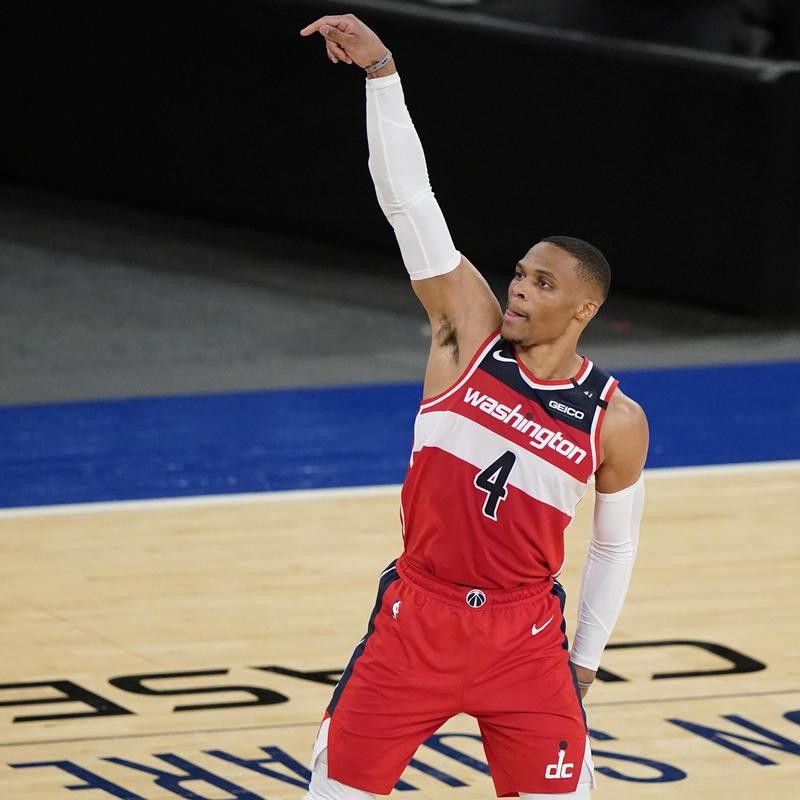 Washington Wizards' Russell Westbrook follows through on shot
