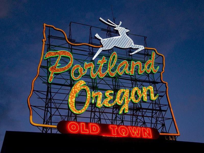 White Stag sign in Portland, Oregon