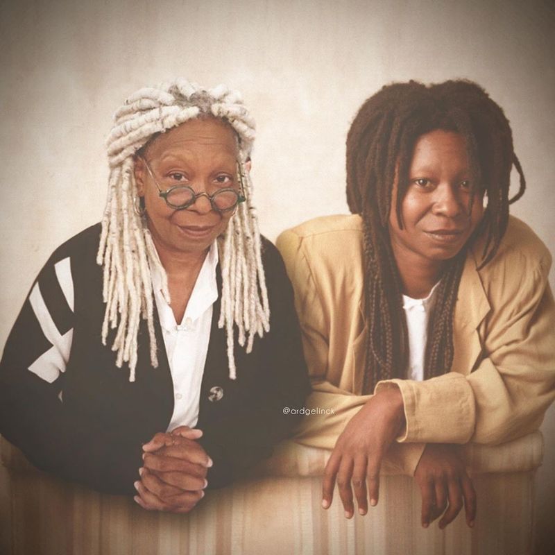 Whoopi Goldberg old and young