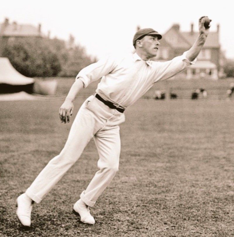 Wilfred Rhodes with ball