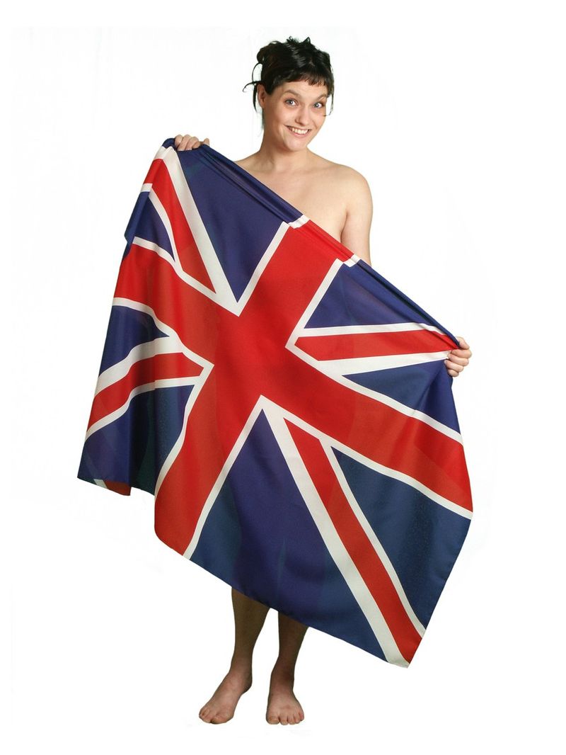 Woman and an English flag
