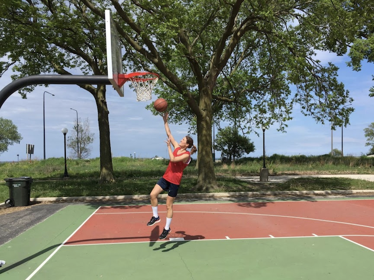 Woman playing at Jackson Park Basketball Court