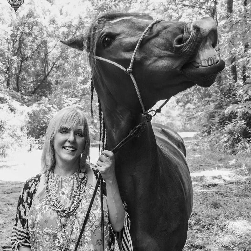 Woman Posing With Horse