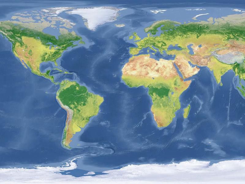 world Topographic Map