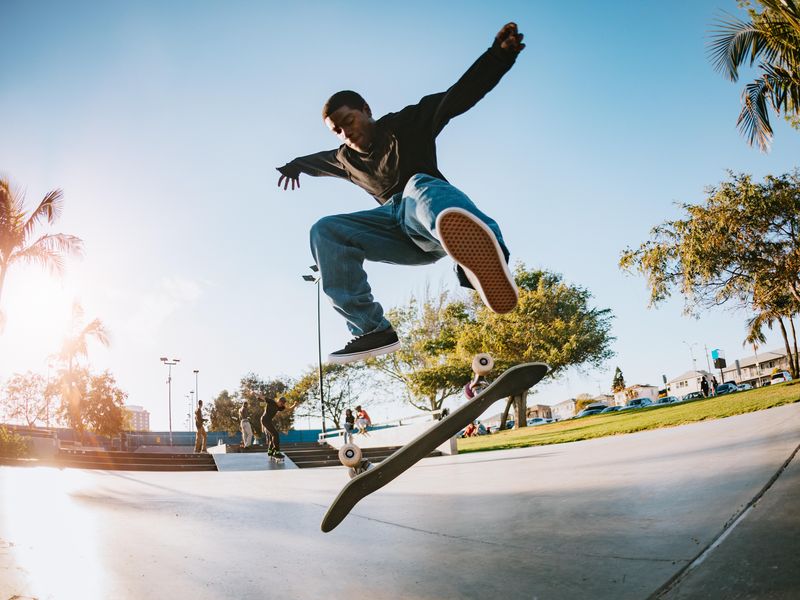 Young Man Skateboarding in Los Angeles