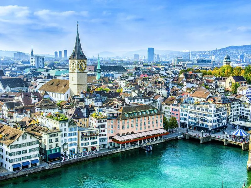 Zurich is a multicultural city with a medieval center. اروپا